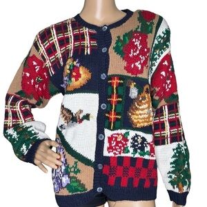 Vintage button down winter cardigan, medium